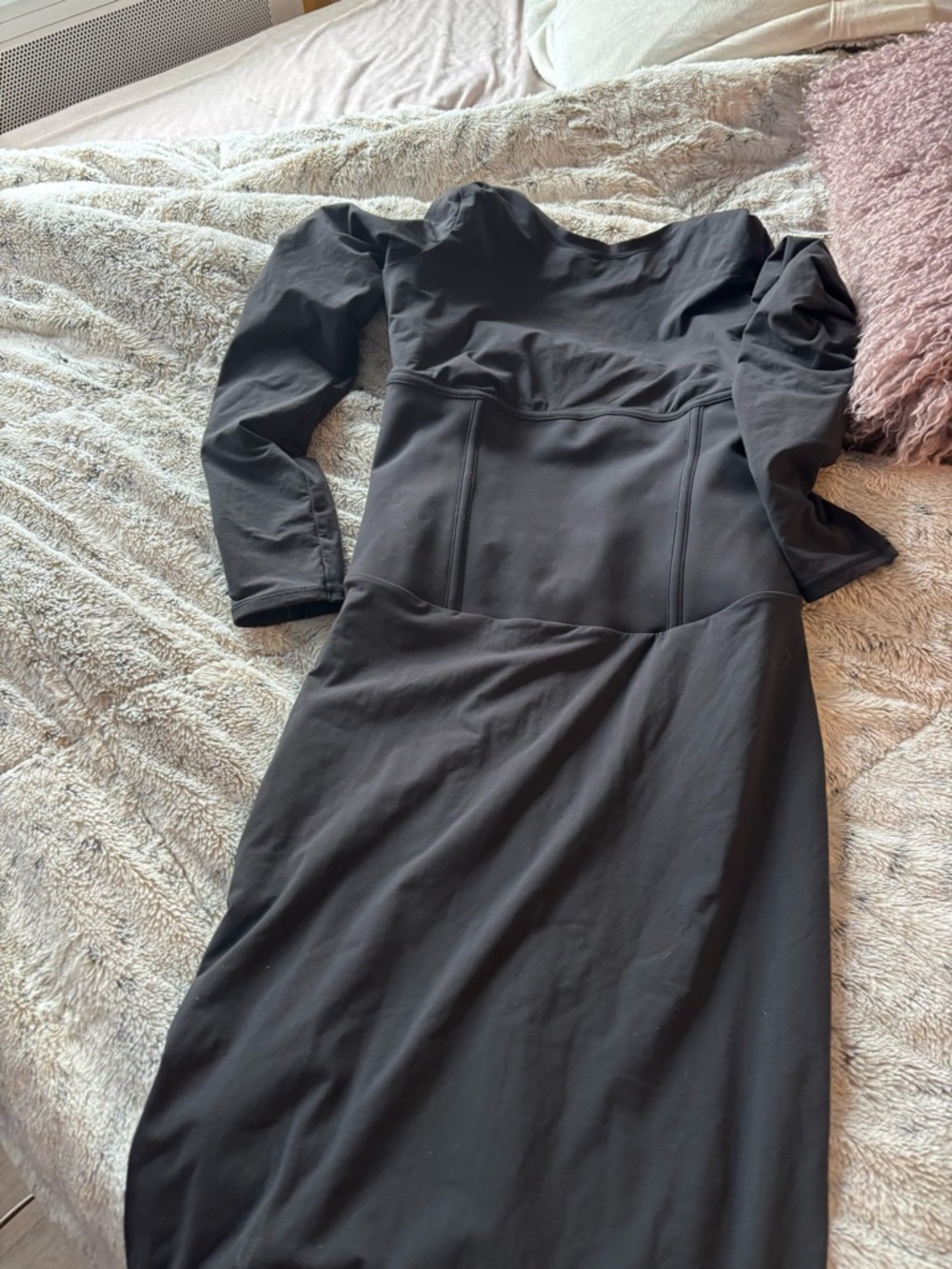 Skims Women's Fits Everybody Dress Corset Hook Latch Size XL Black Sexy Maxi